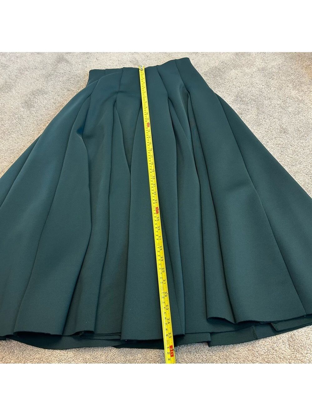 Anthropologie Maeve Holly Green Scuba Godet Maxi Skirt Sz S NWT new with tag - Picture 6 of 11